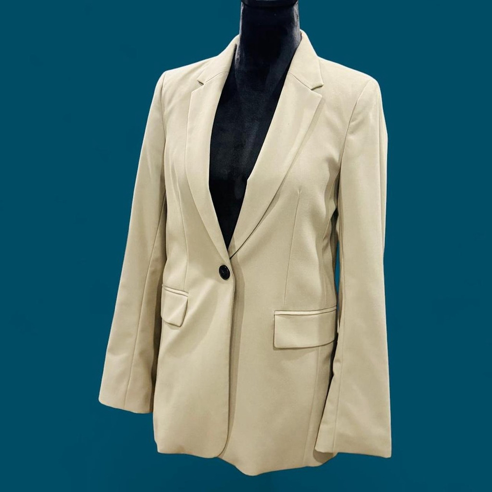 H&M Tan Preppy Oversized Relaxed 90s Style Blazer Jacket